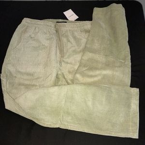 Corduroy Drawstring Pants, Men's Size Large ,Color Sage